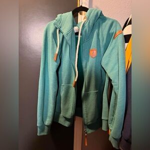 Large teal Wanakome zip up hoodie